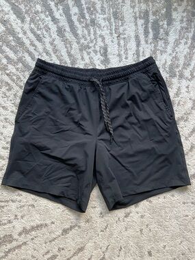 Men's Black Athletic Drawstring Shorts
